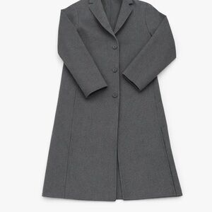 Uniqlo wool blend medium grey long coat